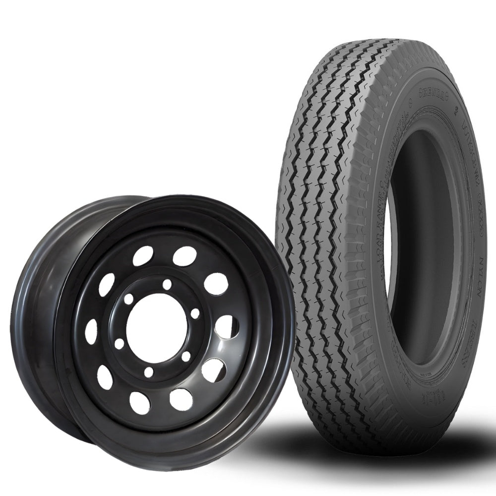 12" Kenda Loadstar K353 Trailer Tire and Steel MOD Wheel Combo- Black