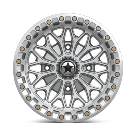MSA Offroad Wheels MA53 BOLO UTV Beadlock 15x7 Inch Silver Gloss with Machined Face