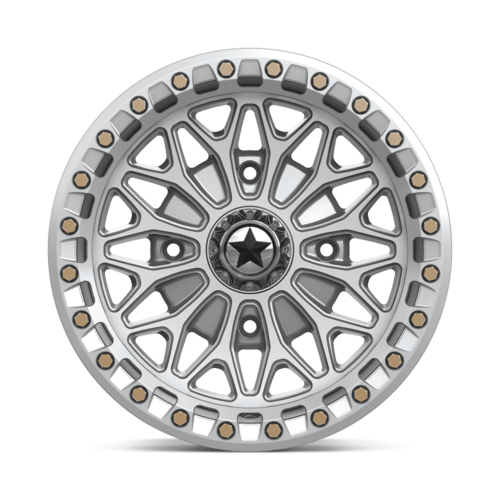 MSA Offroad Wheels MA53 BOLO UTV Beadlock 15x7 Inch Silver Gloss with Machined Face