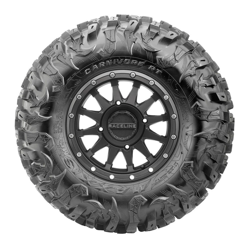Sidewall view of new Maxxis Carnivore RT ML9 high performance off road side by side tire.
