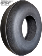 Angled view of the MRT Power Slide front rib tire for sand and dunes, featuring an easy-rolling design and radial 4-ply construction for top steering control, offered for sale with free shipping by authorized dealer Ride or Die Tire.