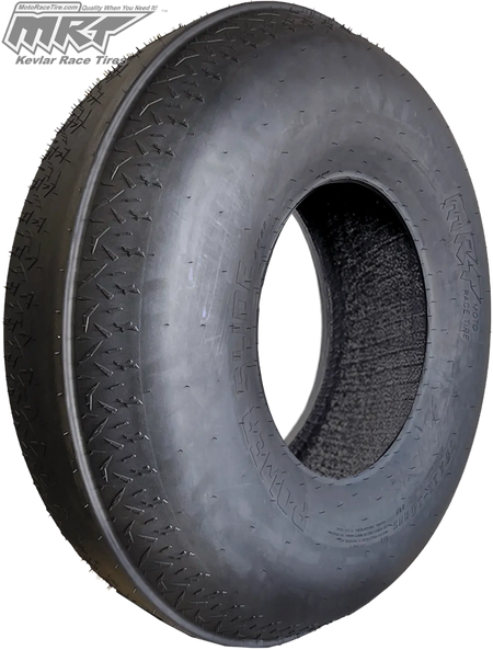 Angled view of the MRT Power Slide front rib tire for sand and dunes, featuring an easy-rolling design and radial 4-ply construction for top steering control, offered for sale with free shipping by authorized dealer Ride or Die Tire.