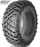 Angled view of the high performance competition lightweight super strong MRT Race UTV 8-ply Kevlar reinforced radial tire, all sizes available with free shipping from authorized dealer Ride or Die Tire.