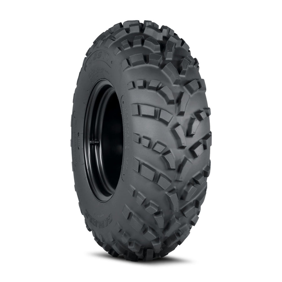 Angled view of the Made in the USA Carlisle AT489 XD front utv and sxs tire.