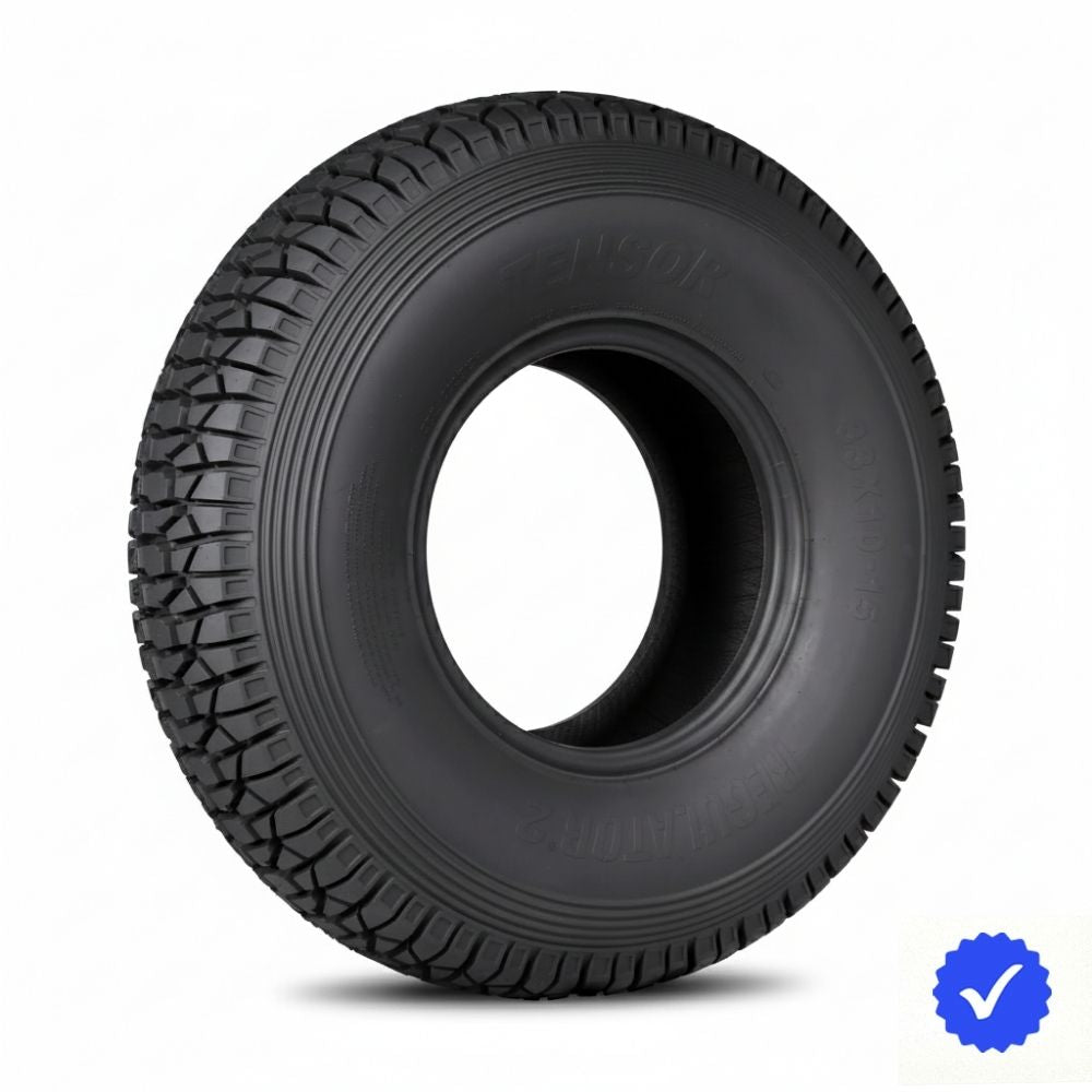 Tensor Regulator 2 tire on a side angle on a white background with blue check mark