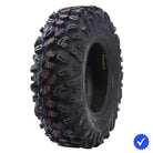 Angled view of the AMS Blacktail front and  rear tire designed for UTV, SXS, and ATV/Quad applications, featuring smooth driving 6 or 8-ply radial construction and built-in rim guard, available in sizes for 12", 14", and 15" rim diameters, for sale with free shipping.