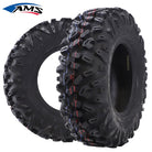 Main listing photo of the AMS Blacktail all-terrain radial ATV, UTV, and SXS tire, featuring classic diagonal tread pattern, high traction design, with smooth riding 6 or 8-ply radial construction, and offered in many popular sizes, all with free shipping from Ride or Die Tire.