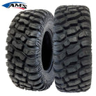 Main product photo of the AMS M1 Evil radial UTV and Side-by-Side All Terrain tires with high traction, long wearing tread design, available in all popular sizes in 12", 14", and 15" wheel diameters, all offered with free shipping.