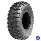 Angled view of the high traction AMS Radial Pro A/T 8-Ply Radial ATV, UTV and SXS tire, manufactured with tough durable sidewalls, and offered in popular 12" and 14" wheel diameters with fast and free shipping by Ride or Die Tire.