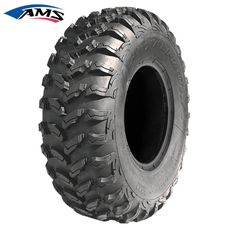 Main product photo of the AMS Radial Pro A/T ATV, UTV, and Side-by-Side All Terrain tire, 8-ply construction, with high traction, reinforced sidewalls, long wearing tread design, available in all popular sizes in 12" and 14" wheel diameters, all offered with free shipping.