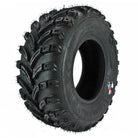Alternate angled view of the 24x9-11 AMS Swamp Fox ATV all terrain mud tire, featuring angled lugs and textured casing to promote mud and debris cleanout from the tread.