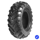 Angled view of the high traction mud and at AMS Swamp Fox tire designed for UTV, ATV, and Quads, offering strong 6-ply bias construction and offered in most sizes and a wide variety of wheel sizes, offered with free shipping.
