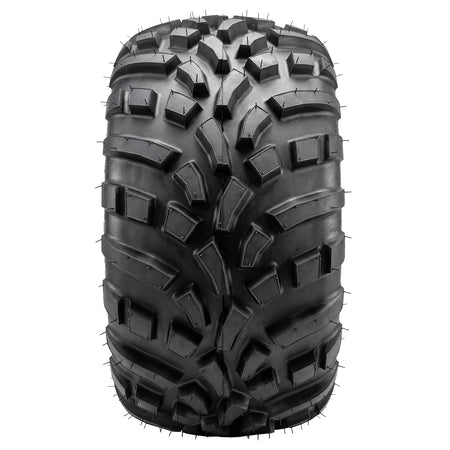 Full tread pattern and lug design view of the Carlisle AT489XD utility and sxs tire, displaying the high traction directional all-terrain and mud design.