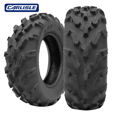 Main listing photo of the high traction directional 4-ply or 6-ply radial Carlisle (Carlstar) ACT model ATV and UTV tire, designed for elite performance on soft to intermediate terrains and offered in 12 wheel diameters, sold by Ride or Die Tire with free shipping.