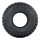 Sidewall view of the Carlisle Versa Turf SBR lawn/turf/utility radial tire, designed to be turf friendly and retain high traction for hilly and slippery lawns, available in 24x12-12 and 26x12-12 sizes as well as other popular lawn tire sizes.