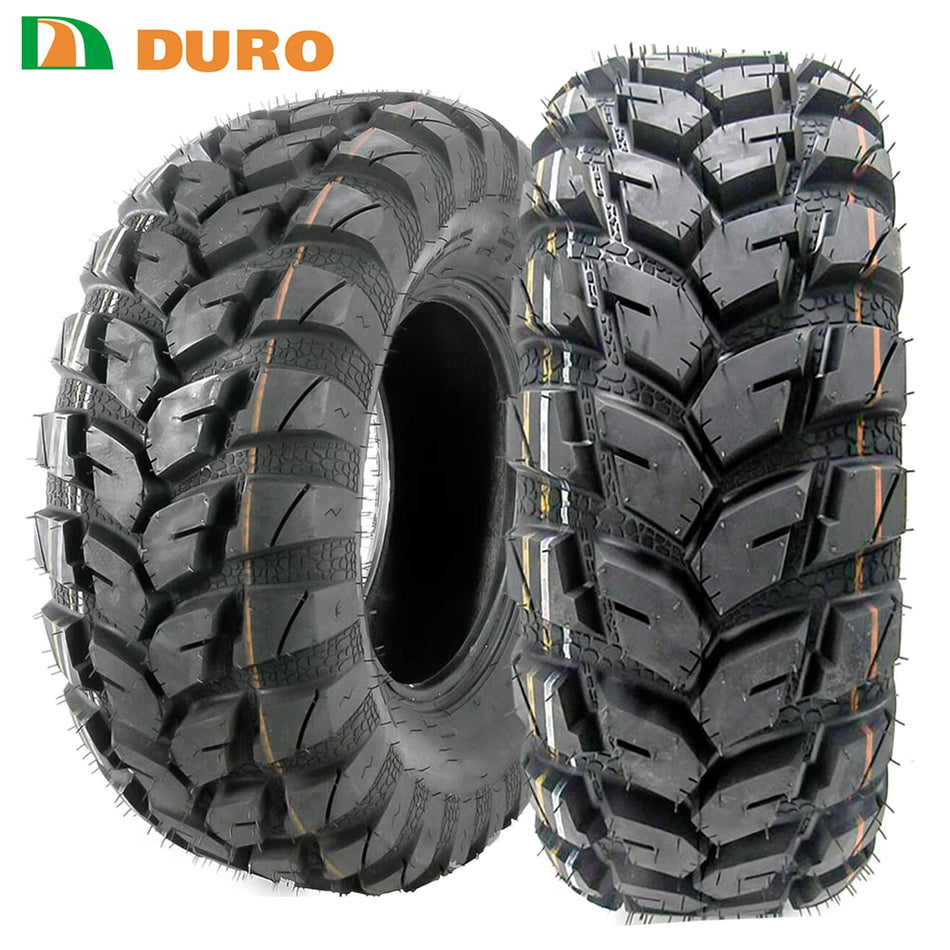 Duro Frontier DI2037 all-terrain radial UTV and SXS tires, available in wide variety of sizes for 12" and 14" diameter rims, 4-ply, 6-ply, or 8-ply construction, all tire offered with free shipping from Ride or Die Tire.