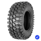 Angled photo of the DragonFire 4Peak all-terrain 8-ply Radial UTV and SXS tire, available in popular 14" and 15" rim sizes, featuring high quality tough nylon radial construction and aggressive all-terrain tread pattern, available with fast and free shipping.