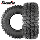 Main product listing photo for the 8-Ply Radial DragonFire 4Peak UTV and SXS line of high quality, rugged, all-terrain tires available in 30x10-14, 30x10-15, 32x10-15, and 33x10-15 sizes, for sale by Ride or Die Tire.