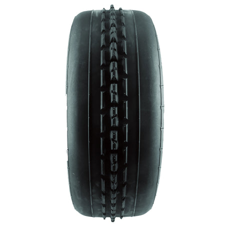 Front view of the DragonFire Kopa front ribbed sand tire, available in 32x11-15 and 30x11-14 sizes, featuring high traction serrated triple rib design and lightweight 2-ply bias construction.