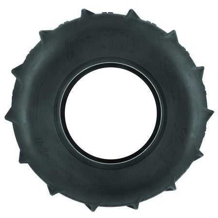 Full sidewall view of the DragonFire Kopa rear paddle sand tire, available in 32x13-15 and 30x13-14 sizes, featuring high traction 14-scoop design with 23mm reinforced paddles and lightweight 2-ply bias construction, all offered with fast and free shipping.