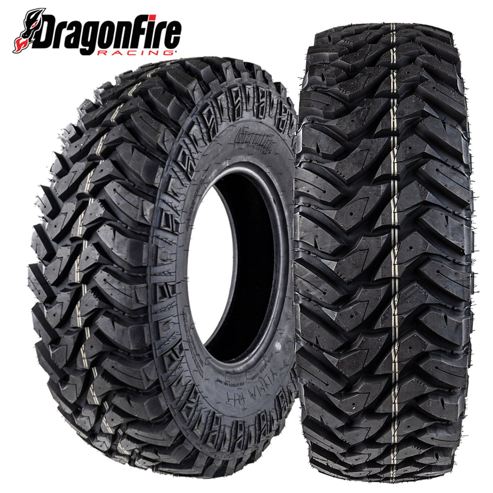Main listing photo of the premium quality automotive grade segmented mold construction DragonFire YUHA R/T UTV and SXS steel belted radial all-terrain tire, offered with free shipping by Ride or Die Tire.