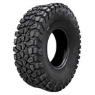 Angled view of the brand new Forerunner X-Trekker UT 10-Ply radial all-terrain UTV and SXS tire in 14" and 15" sizes, featuring  a long lasting hybrid tread pattern and rugged 10-ply construction, suited well for trail and hard surface riding, all sizes offered with fast and free shipping.