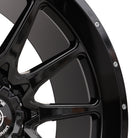 Close-up detailed view of the Frontline 762 model sxs and utv wheel in gloss black finish, available in a dual-bolt pattern configuration as well as 5x4.5, sold by authorized Frontline dealer Ride or Die Tire.
