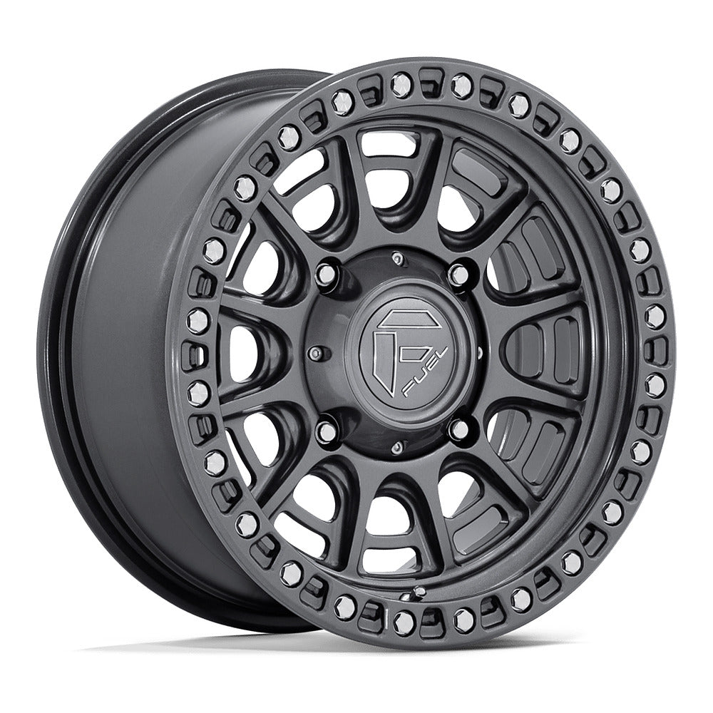 Fuel Cycle FV832 UTV wheel in gloss gunmetal, angled front view