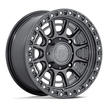 Fuel Cycle FV832 UTV wheel in gloss gunmetal, angled front view