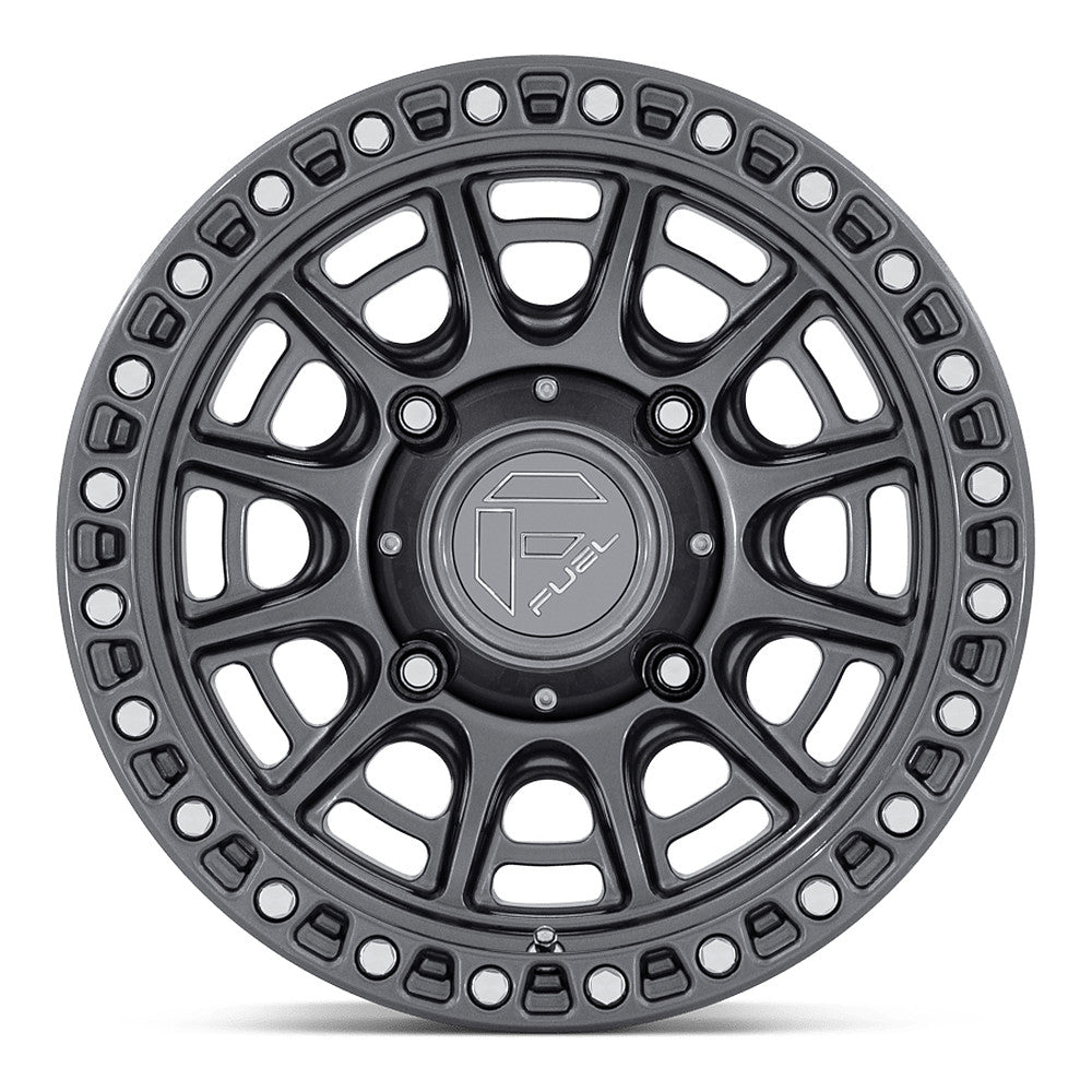 Fuel Cycle FV832 UTV wheel in gloss gunmetal, straight-on face view