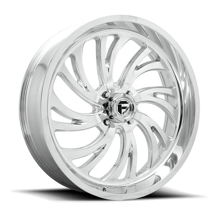 Fuel Kompressor D203 UTV wheel in high luster polished, angled front view
