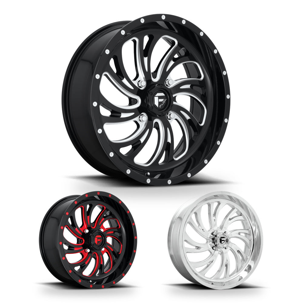 Fuel Kompressor (D641 / D642 / D203) UTV wheel in every finish: gloss black milled, gloss black red tinted clear and high luster polished