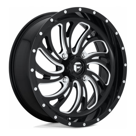Fuel Kompressor D641 UTV wheel in gloss black milled, angled front view