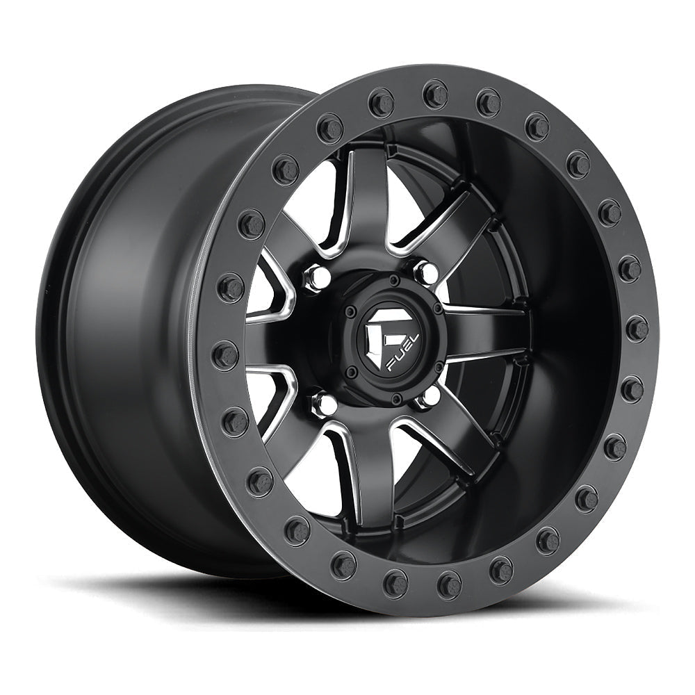 Fuel Maverick Beadlock D928 / D936 UTV wheel in matte black, angled front view