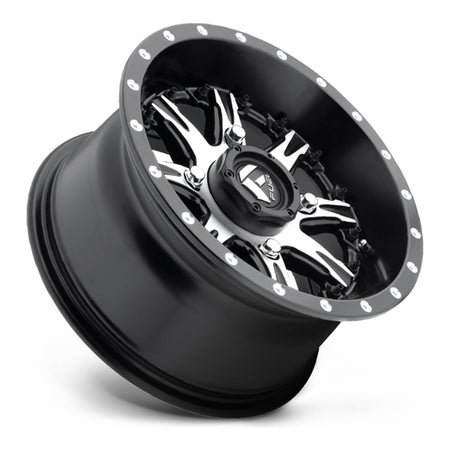 Fuel Nutz D541 UTV wheel in matte black machined, side angle showing the barrel and lip
