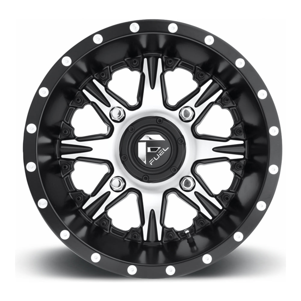 Fuel Nutz D541 UTV wheel in matte black machined, straight-on face view