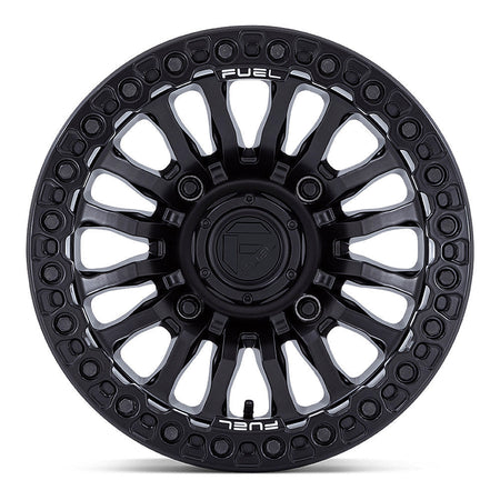 Fuel Rincon Beadlock FV125 UTV wheel in blackout, straight-on face view