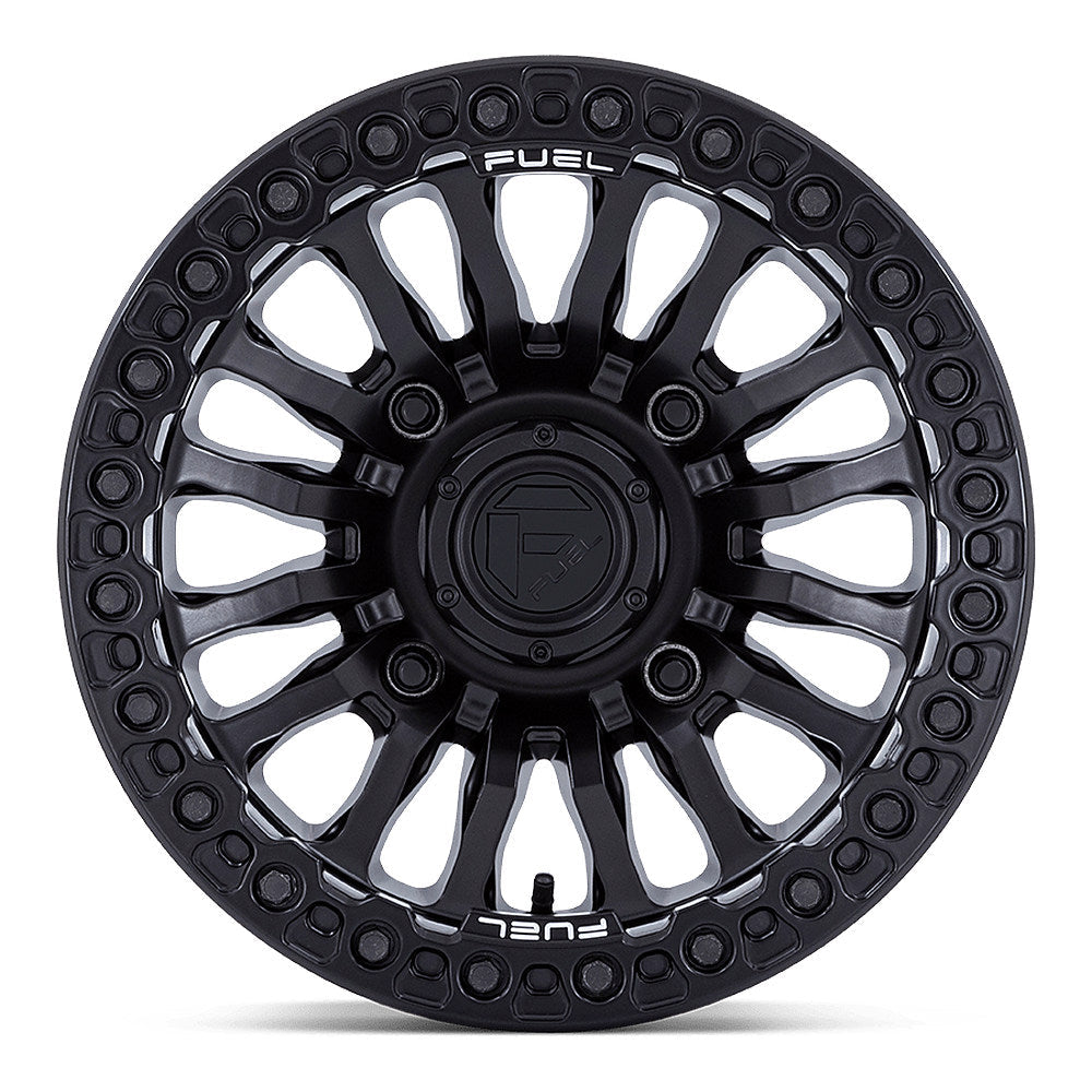 Fuel Rincon Beadlock FV125 UTV wheel in blackout, straight-on face view