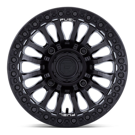 Fuel Rincon Beadlock FV125 UTV wheel in blackout, straight-on face view