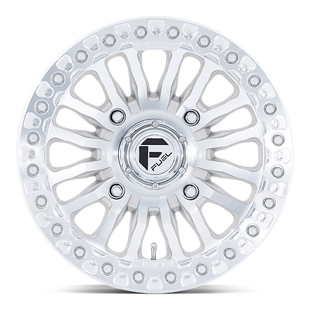 Fuel Rincon Beadlock FV125 UTV wheel in machined, straight-on face view