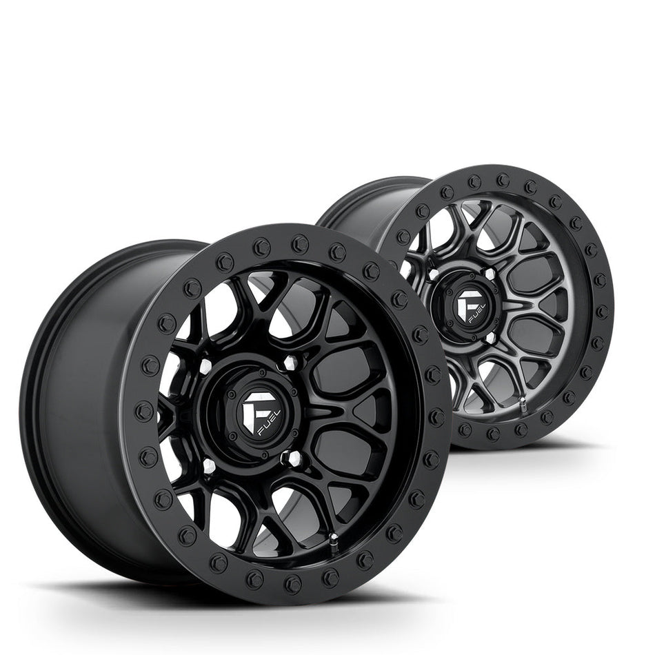 Fuel Tech Beadlock (D916 / D919) UTV wheel in every finish: matte black and matte gunmetal with black bead ring
