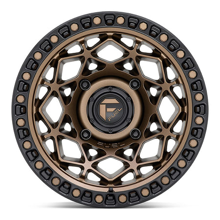 Fuel Unit D785 UTV wheel in bronze with matte black ring, straight-on face view