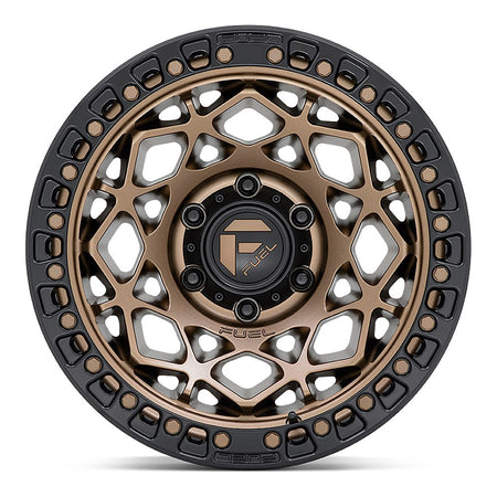 Fuel Unit D785 UTV wheel in bronze with matte black ring, straight-on face view