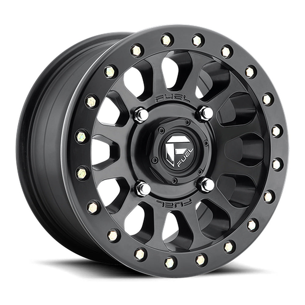 Fuel Vector Beadlock D920 UTV wheel in matte black, angled front view
