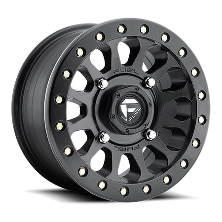 Fuel Vector Beadlock D920 UTV wheel in matte black, angled front view