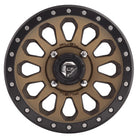Straight on face view of the Fuel UTV D600 VECTOR 15x7 Matte Bronze Black Bead Ring Wheel with 13mm or 38mm offset and 4/137 or 4/156 bolt pattern, sold by authorized dealer Ride or Die Tire.