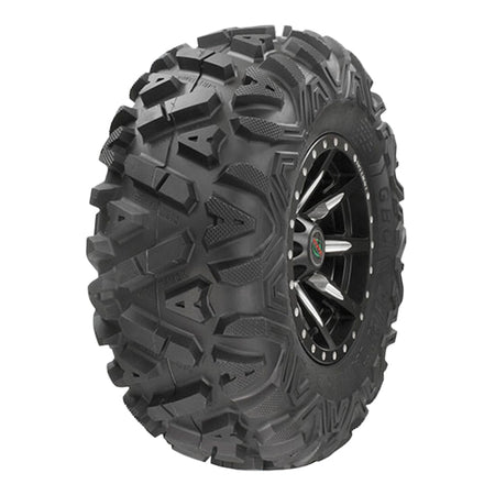 Angled view of popular GBC Dirt Tamer UTV and ATV all purpose off road 6-ply tire.