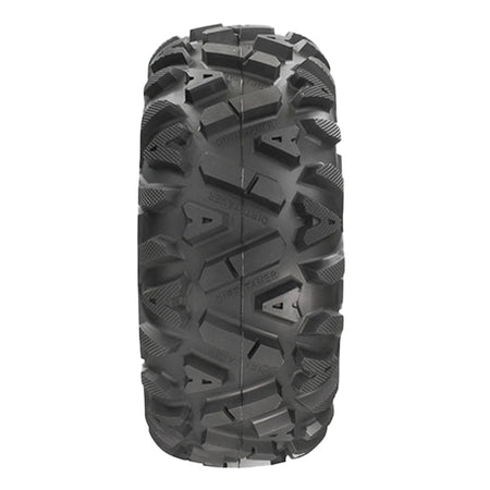 Tread pattern and angled lug view of GBC Dirt Tamer ATV 6-ply tire.