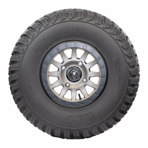 Sidewall view of GBC Kanati Mongrel SQ square shoulder design 10-ply radial UTV and SxS tire.