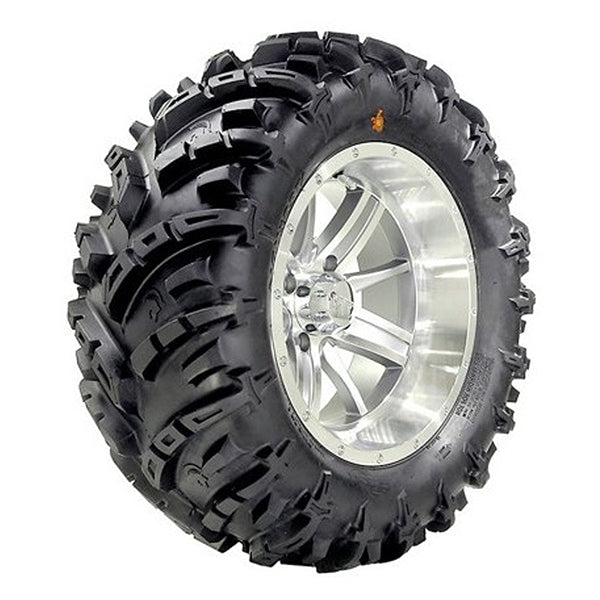 Angled view of the GBC Spartacus 8-ply radial UTV and SXS directional mud and all terrain tire.